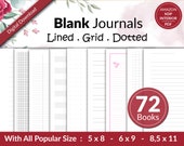 72 Amazon KDP interiors Bundle Templates for Blank Journal & Notebook, Ready To Upload PDF COMMERCIAL Use
