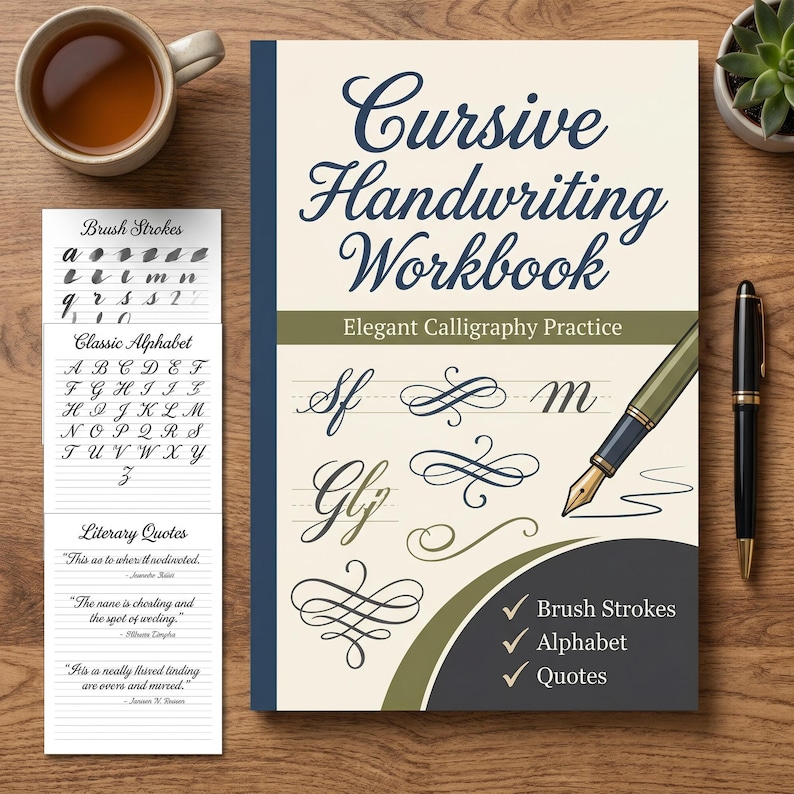 Cursive Handwriting Practice Sheets PDF Book File 8.5x11 Inch ...