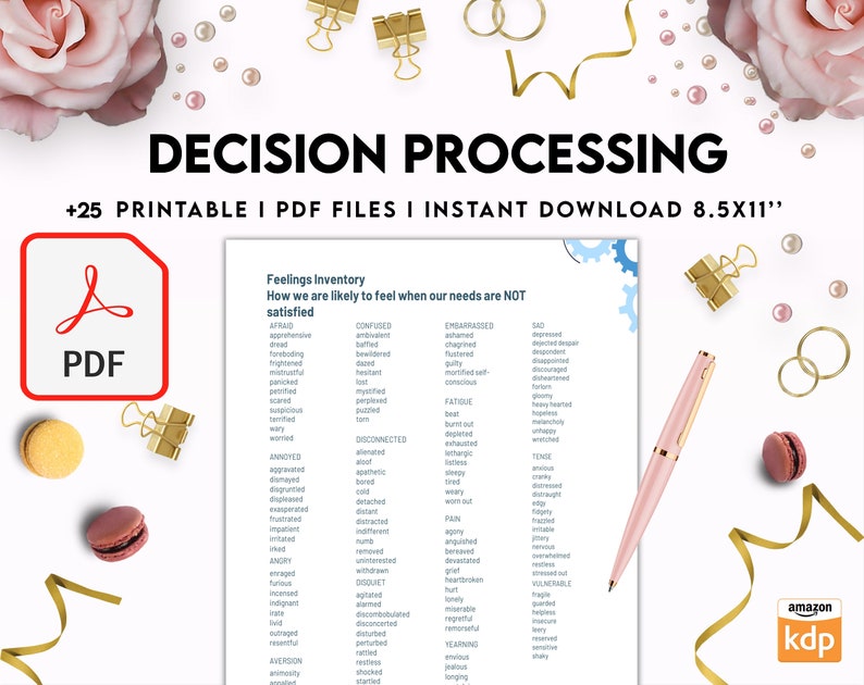 Make a Decision Aid Printable Interactive Worksheet Journal Inserts Planner Therapy Mental Health School Counseling, 8,5x11" PDF Printable image 6