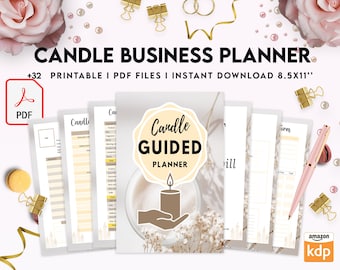 Candle Business Planner, Order form, Invoice, Tracker Etc. , 32 pages 8,5x11" PDF FILE Printable, Kdp interior