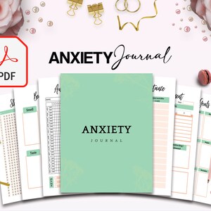 Anxiety Journal Printable PDF, Anxiety, Stress, mental health, anxiety relief journal, Self control, self care journal, mood tracker. image 4