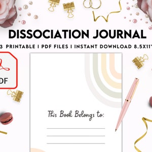 K&ouml;nnte beinhalten: Ein druckbares Journal mit einem Regenbogen-Design und dem Text "Dieses Buch geh&ouml;rt zu:" auf wei&szlig;em Hintergrund. Das Journal ist 8,5 x 11 Zoll gro&szlig; und enth&auml;lt 33 PDF-Dateien.