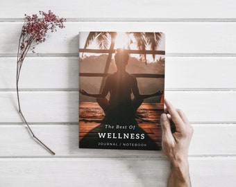 Wellness Yoga Book Cover Template Canva Editable For Notebook Journal Covers, Canva template For KDP Cover 6x9" 120 pages