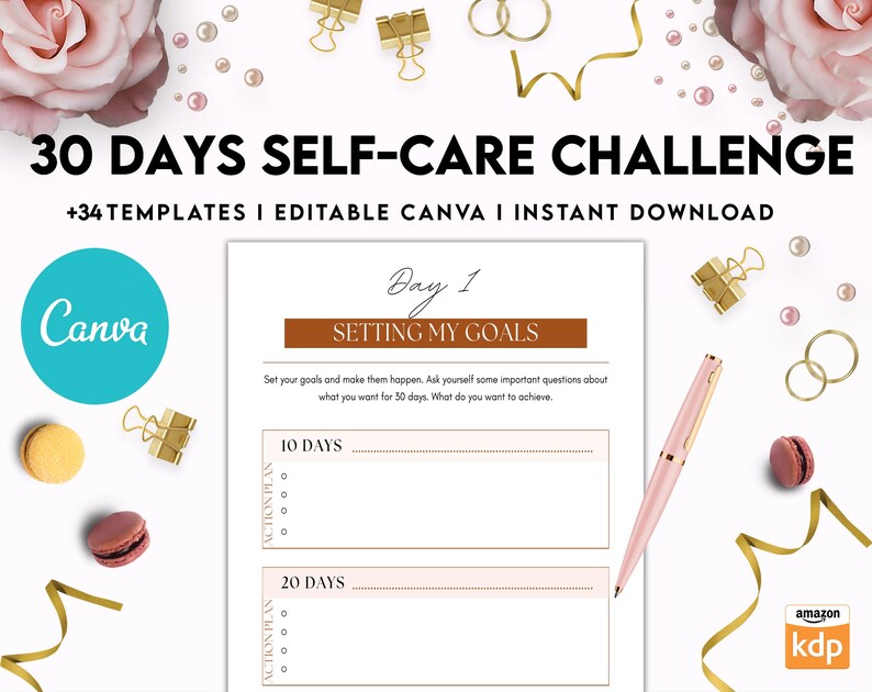 30 Day Self-care Challenge, Self Care Journal, Self Care Planner ...