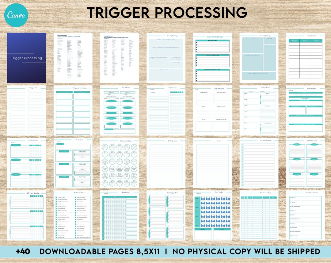 Trigger Processing Journal, Thought Processing for Daily Self Care ...
