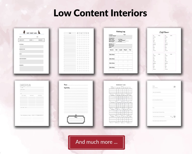 Amazon KDP interiors Bundle +200 book, Blank Journal & Low Content Books Notebook, Workbook... , Ready To Upload PDF COMMERCIAL Use image 6