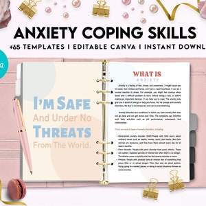 Anxiety Coping Skills, Anxiety Therapy Journal, Self Care Journal
