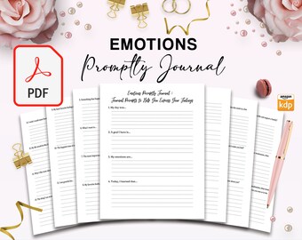 Emotions Promptly Journal 35 Pages, 8.5x11" KDP Planner interior COMMERCIAL Use
