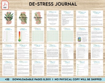 Stress Journal, DBT Distress Tolerance, DBT Skills, Therapy Journal, Mental Health Journal, Stress Relief, BPD, Anxiety, 8,5x11" Printable
