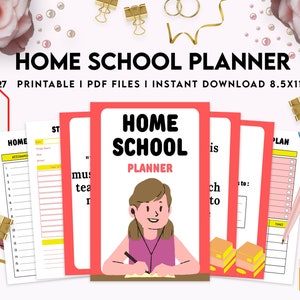 Home School Planner, homeschool daily planning, homeschooling lesson schedule Digital Download PDF file 8,5x11 inch