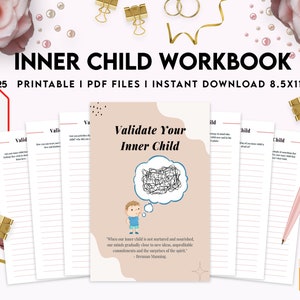 Inner Child Shadow Work, Journal Prompts, Printable Workbook Mental Health, Printable Journal Pages, 8,5x11&quot; PDF FILE Printable, Kdp