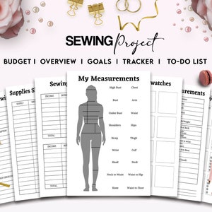 Sewing Projects Planner & Organizer 27 Editable Templates for Journal, Canva KDP Planner editable interiors Bundle