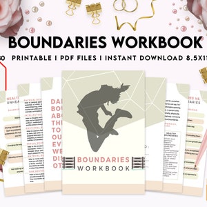 Boundaries Workbook, Communication journal, Therapy journal, Self Help