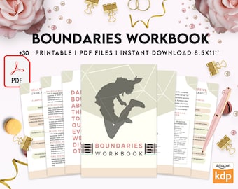 Boundaries Workbook, Communication journal, Therapy journal, Self Help