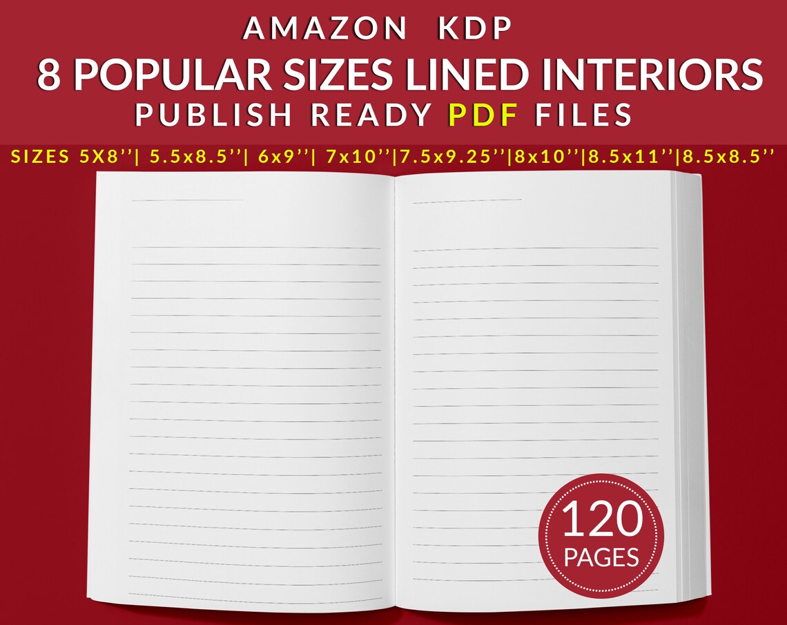 KDP Bundle 8 Templates Interiors Lined Pages Journal - Etsy