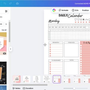 Customizable Adult ADHD journal, Adhd Life Planner Printable bundle, +160 editable Canva Templates, Planners, trackers, checklist. image 5