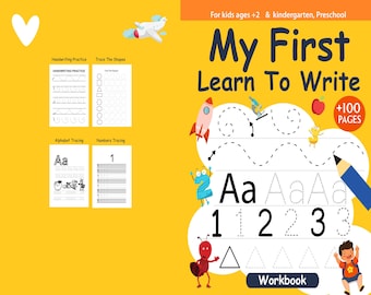 My first writing book Activity book PDF File 8.5x11 inch For Kids aged 2-4 4-8,  KDP interior Ready To Upload COMMERCIAL Use