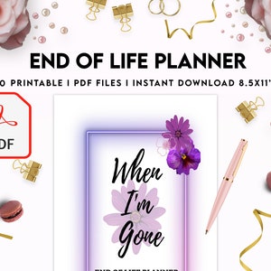 End Of Life Planner Final Wishes Planner, Emergency Binder Printable Legacy Planner Funeral Estate Planning Organizer, Last wish image 3