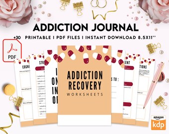 Addiction Journal, Addiction recovery therapy journal, Self care journal, self love journal,wellness journal Download PDF file 8,5x11 inch