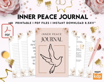 Journal de la paix intérieure, journal apaisant, journal du bonheur, journal spirituel