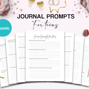 Teens self-discovery Promptly Journal 51 Editable Templates, 8.5x11" Canva KDP Planner editable interior COMMERCIAL Use