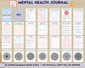 Mental Health Guided therapy journal With Prompts 60 Pages, Printable journal.