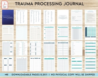 Trauma Processing Journal Pages, daily self care, mental health, emotion list, breakdown worksheets Therapy, Counseling, 8,5x11" Printable
