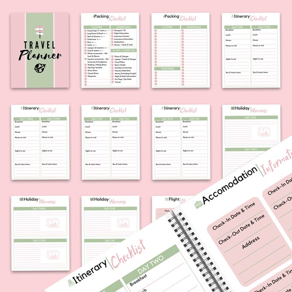 Commercial use CANVA Travel Planner Template Customizable Travel ...