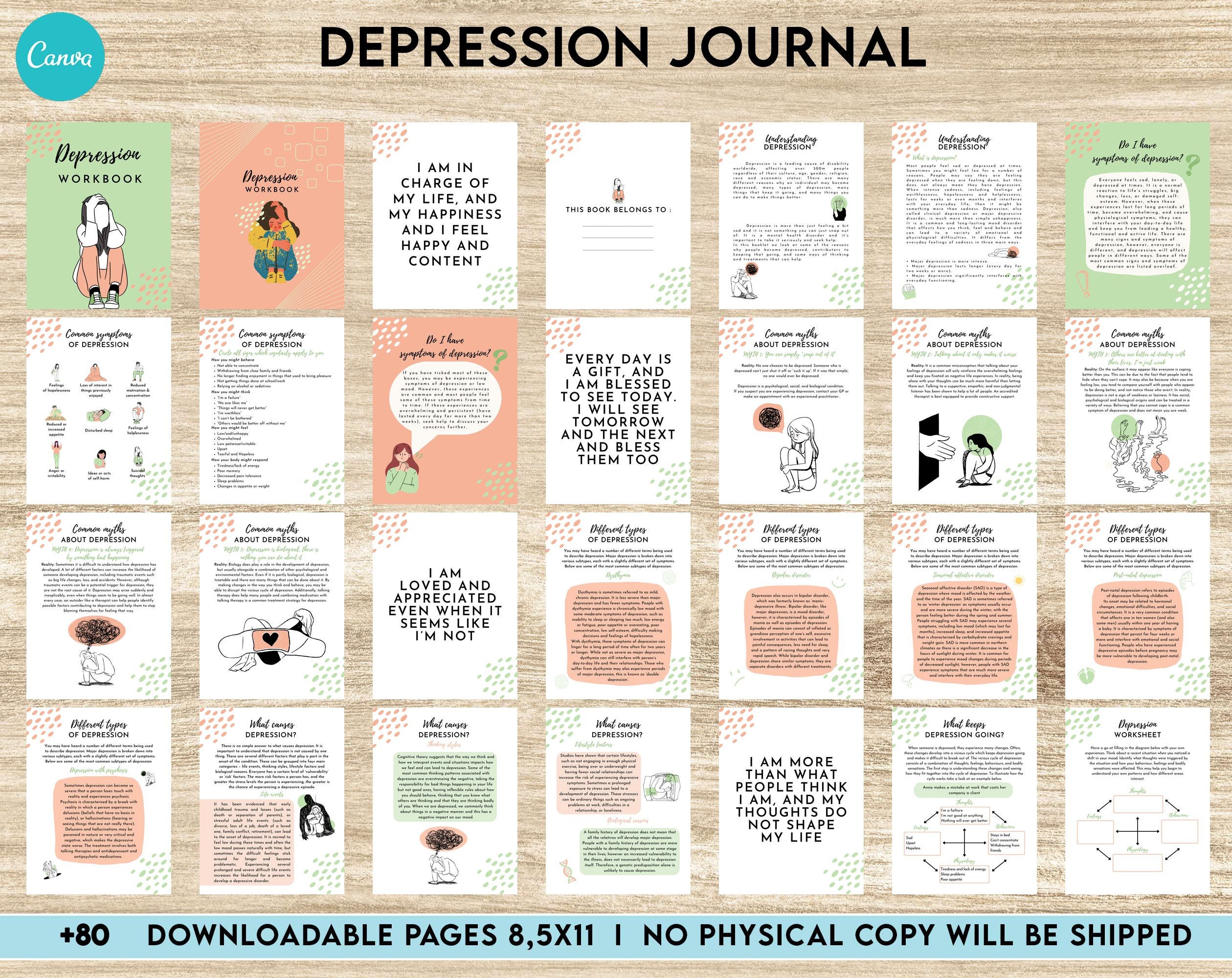 Depression Journal, Therapy Journal, Mental Health Journal, Anxiety ...