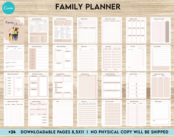 Family Health History, Personal Health History, Medical Record Tracker, Medical Appointment Tracker, Physician Form template, Canva Editable