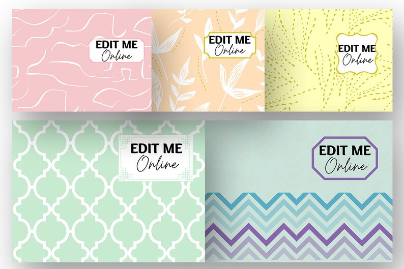 5 Covers Bundle Template Canva Editable for Notebook Journal Binder ...