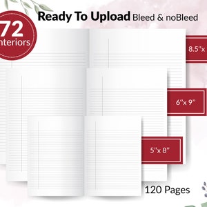 72 Amazon KDP interiors Bundle for Blank Journal & Notebook, Lined , grid , dotted ...Ready To Upload PDF COMMERCIAL Use image 5