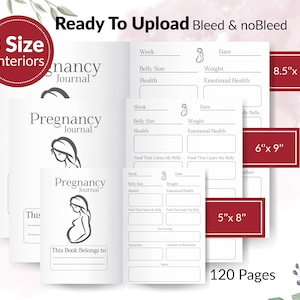 Pregnancy Log Book 120 Pages Ready to Upload PDF Commercial Use Low ...