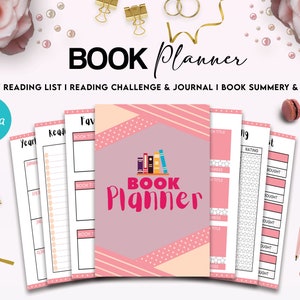Book Planner / logbook 12 Editable Templates for Journal, Canva KDP Planner editable interior