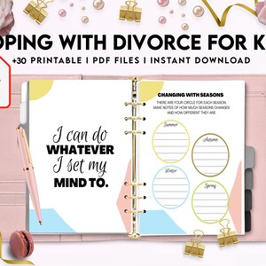 Coping With Divorce for Kids, Kids therapy, coping skills, divorce kids, Digital Download PDF file 8,5x11 inch image 6