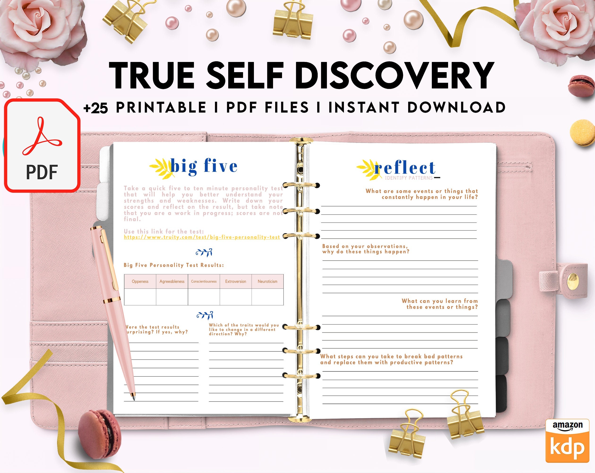 True Self Discovery, Self Esteem, Self Love Journal , Self Care Journal ...