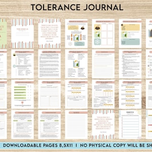 Tolerance Journal, window of tolerance, therapy journal , self discovery, self esteem, Editable Canva Templates 8,5x11 inch