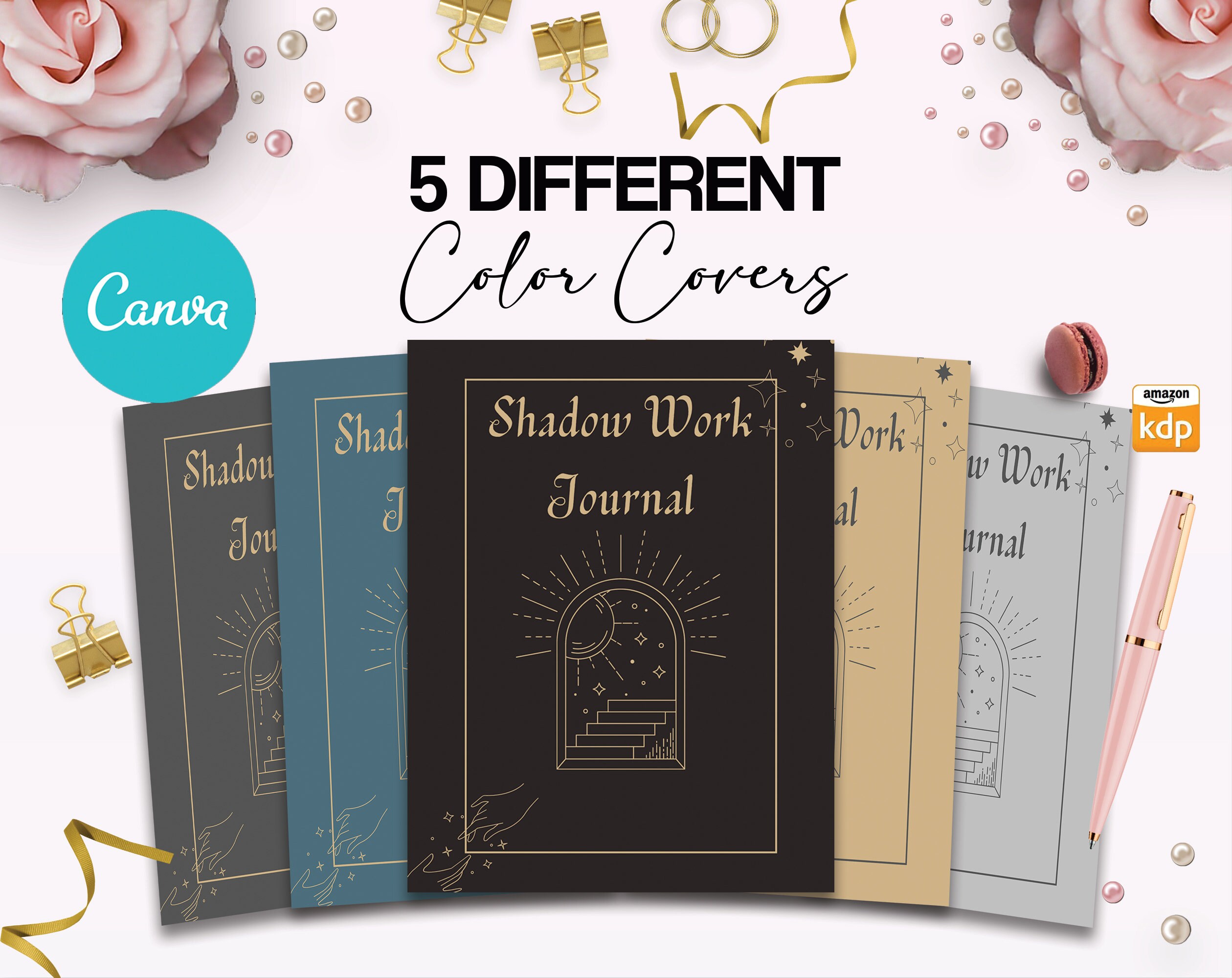 Shadow Work Guided Journal With Prompts 100 Editable Templates, 8.5x11" Canva KDP Planner ...