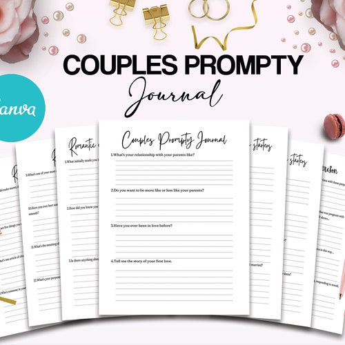 Couples & Relationship Guided Journal With Prompts 26 Editable Etsy