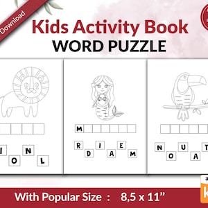 Word Puzzles For Kids Activity Book KDP interior, Kids Activities Template Ready To Upload PDF COMMERCIAL Use 8.5x11&quot;