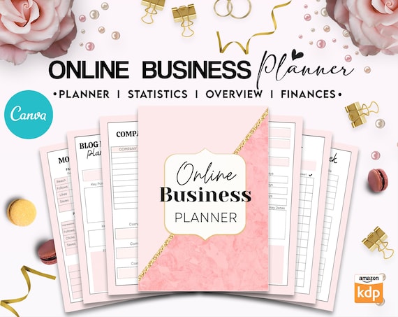 Customizable Online Business Planner 28 Canva Templates for Journal, Canva KDP Planner editable interiors Bundle COMMERCIAL Use as print PDF