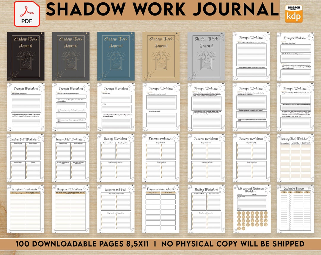 Shadow Work Journal With 100 Pages Prompts, Inner Child, Self Discovery ...