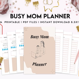 Busy Mom Planner, Home Management Planner Printable, House Binder, Home Organization Planner,  8,5x11&quot; PDF FILE Printable, Kdp interior
