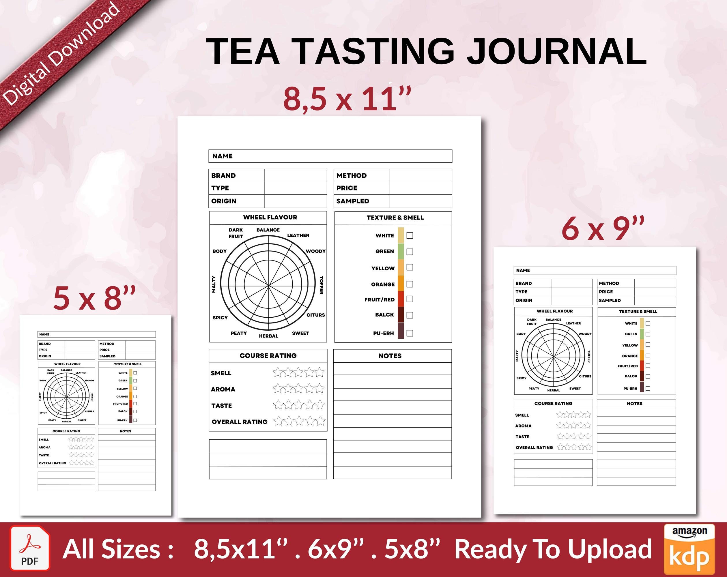 TEA Tasting Journal 120 Pages Ready to Upload PDF Used as