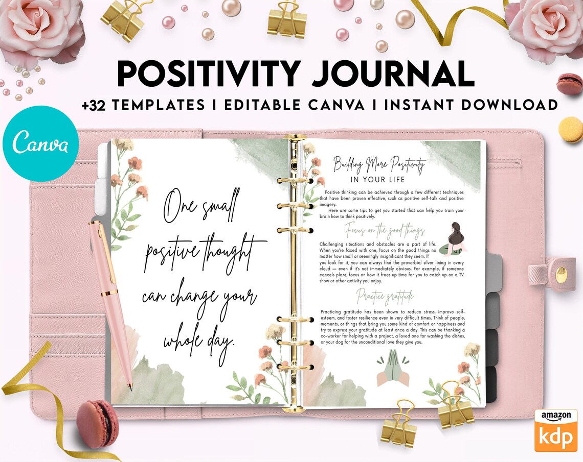Positivity Journal, Positive Mindset, Happiness Journal - Etsy