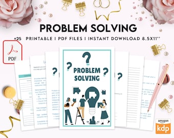 Problem Solving, decision making, therapy journal, anxiety journal Digital Download PDF file 8,5x11 inch