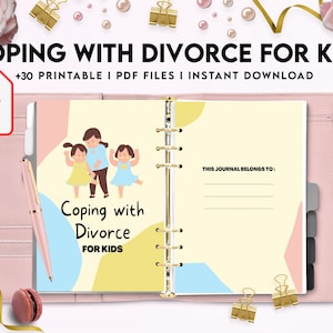 Coping With Divorce for Kids, Kids therapy, coping skills, divorce kids, Digital Download PDF file 8,5x11 inch image 5