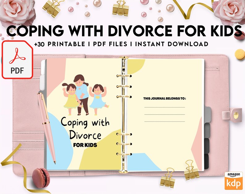 Coping With Divorce for Kids, Kids therapy, coping skills, divorce kids, Digital Download PDF file 8,5x11 inch image 5