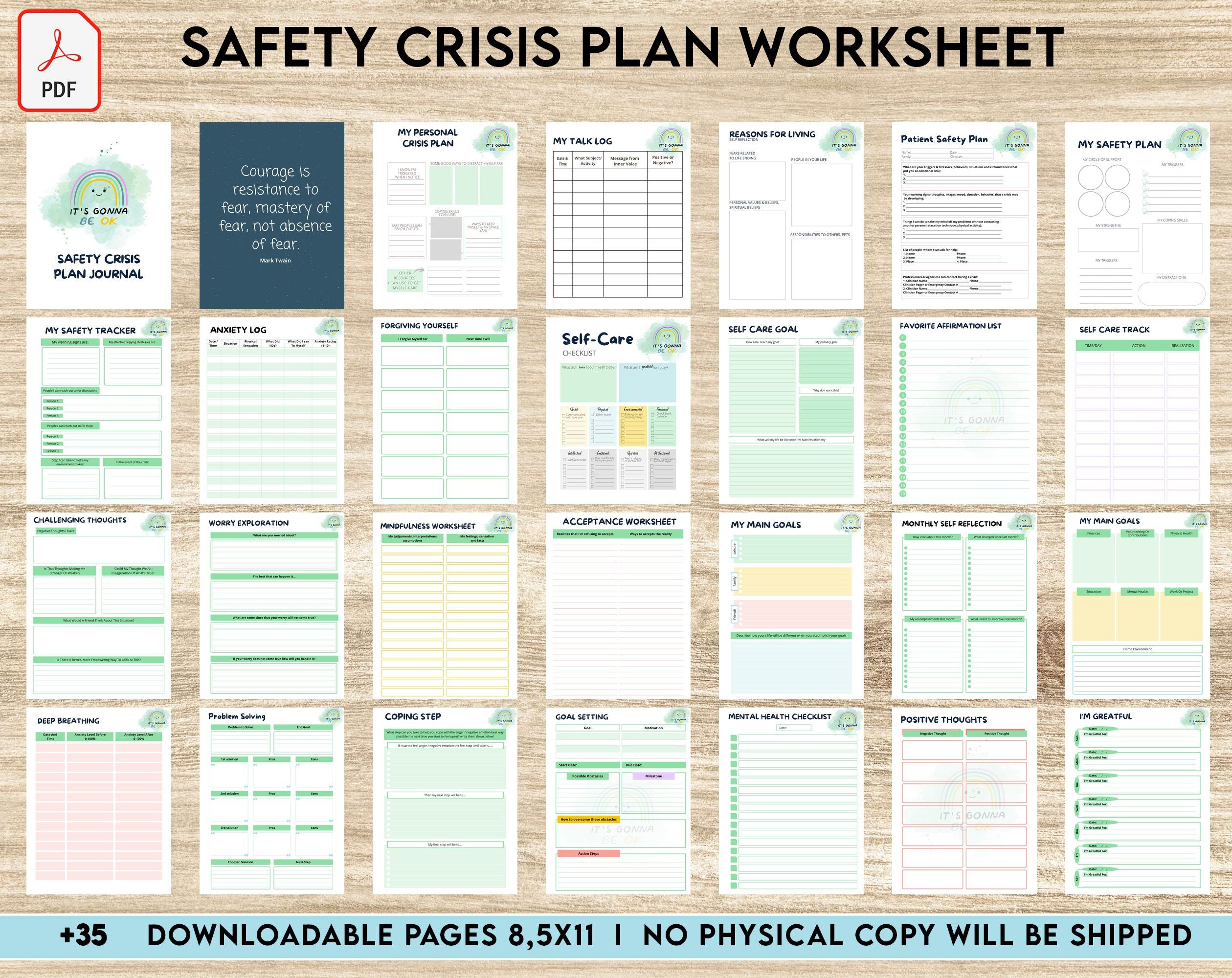 Printable Safety Crisis Plan Journal Safety Plan Worksheet - Etsy