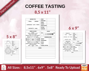 Coffee Tasting Journal, KDP Interior, 5x8 6x9 8.5x11 (PDF)